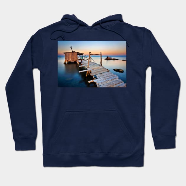 Stilt hut in the Delta of Axios river Hoodie by Cretense72